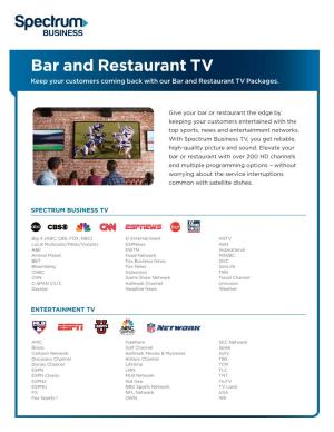 Bar and Restaurant TV Keep Your Customers Coming Back with Our Bar and Restaurant TV Packages