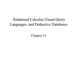 Relational Calculus and Visual Query Languages