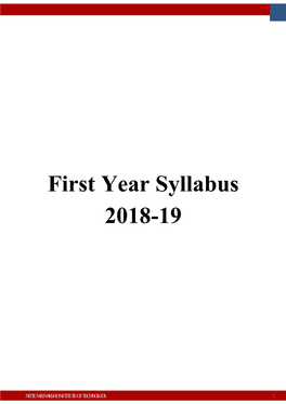 First Year Syllabus 2018-19