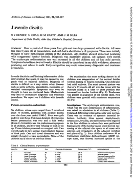 Juvenile Discitis