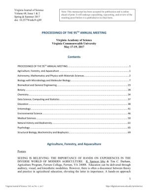 Proceedings of the 95Th Annual Virginia Academy of Science