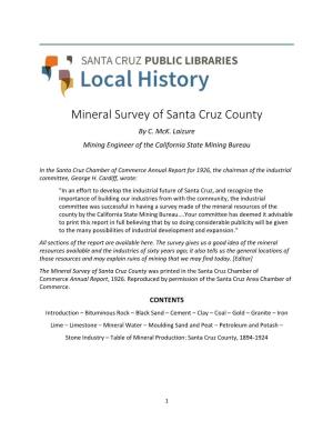 Mineral Survey of Santa Cruz County by C