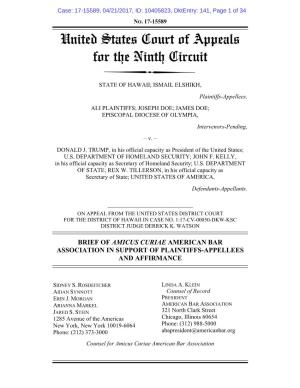 Brief of Amicus Curiae American Bar Association in Support of Plaintiffs-Appellees and Affirmance