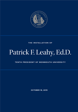 Patrick F. Leahy, Ed.D. MONMOUTH.EDU