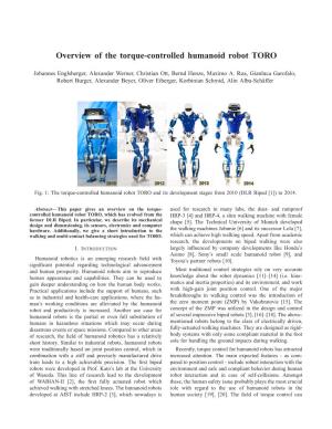 Overview of the Torque-Controlled Humanoid Robot TORO