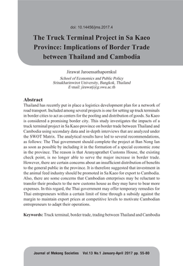 Implications of Border Trade Between Thailand and Cambodia