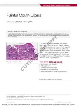 Painful Mouth Ulcers