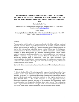 Estimation Usability of the Free Software for Transformation Of