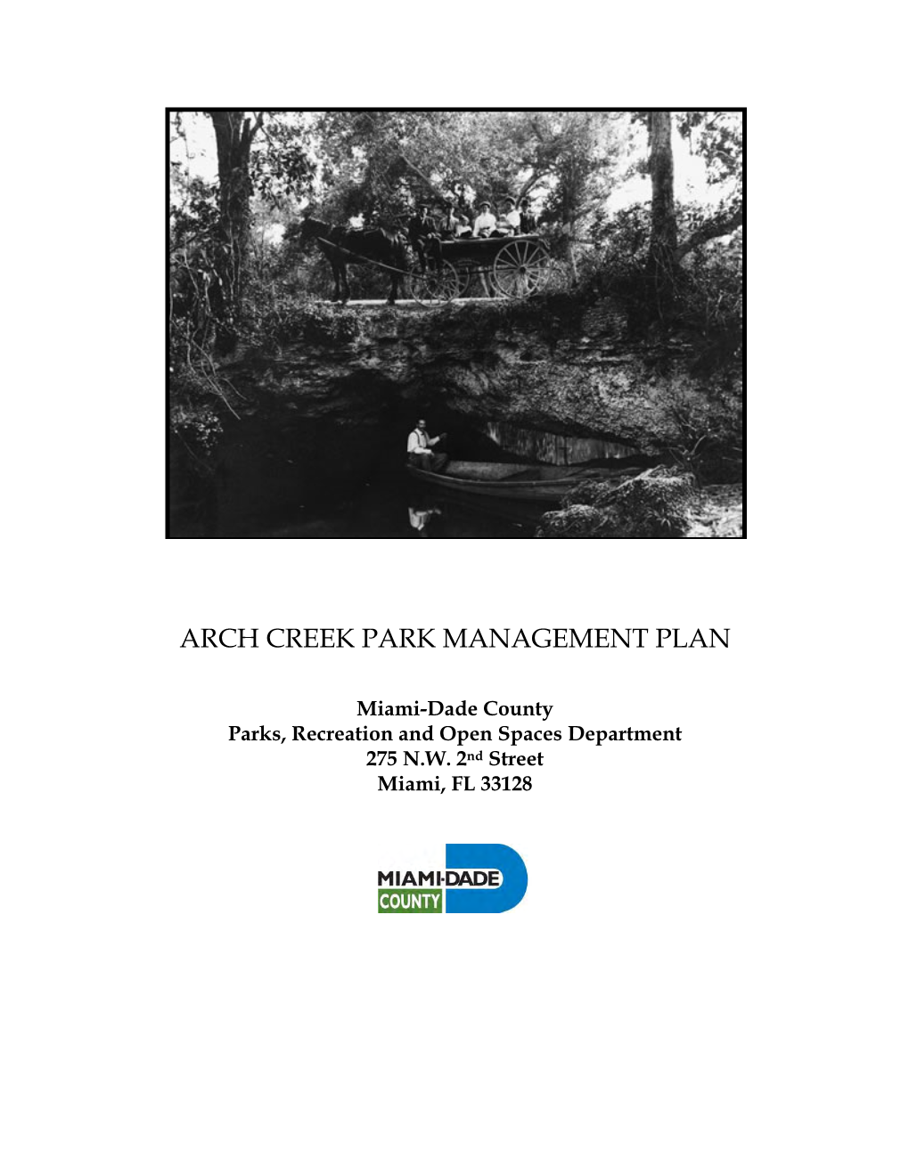 Arch Creek Management Plan Miami-Dade County