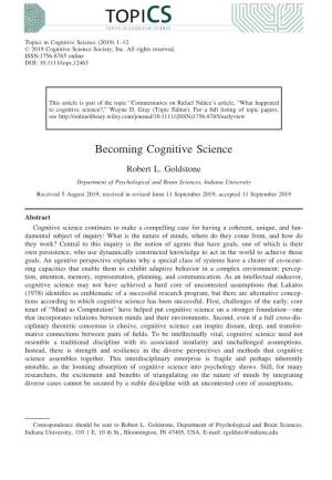 Becoming Cognitive Science
