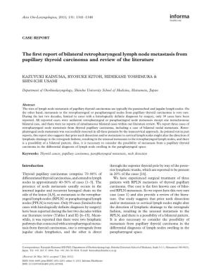The First Report of Bilateral Retropharyngeal Lymph Node