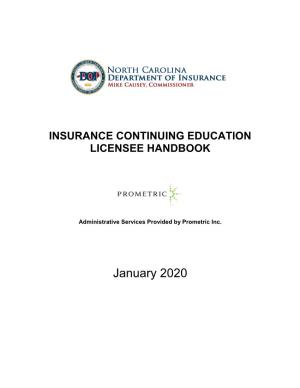 NC Insurance CE Licensee Hanbook