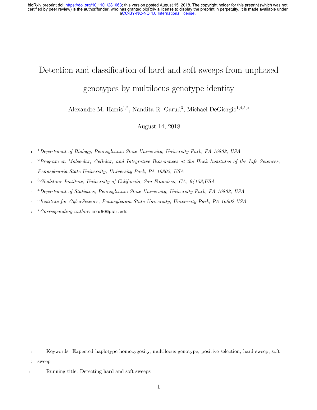 Detection and Classification of Hard and Soft Sweeps from Unphased