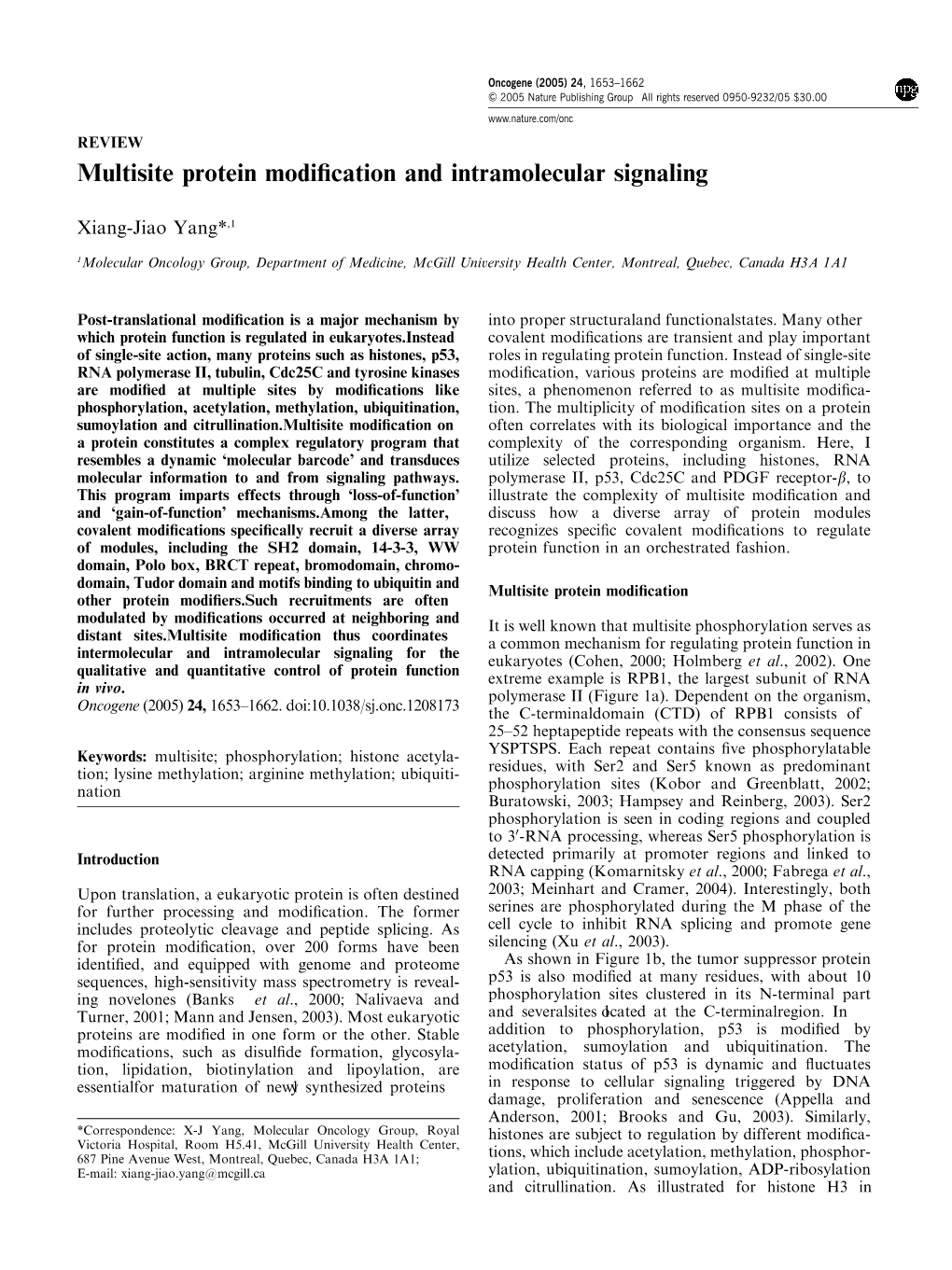 Multisite Protein Modification and Intramolecular Signaling