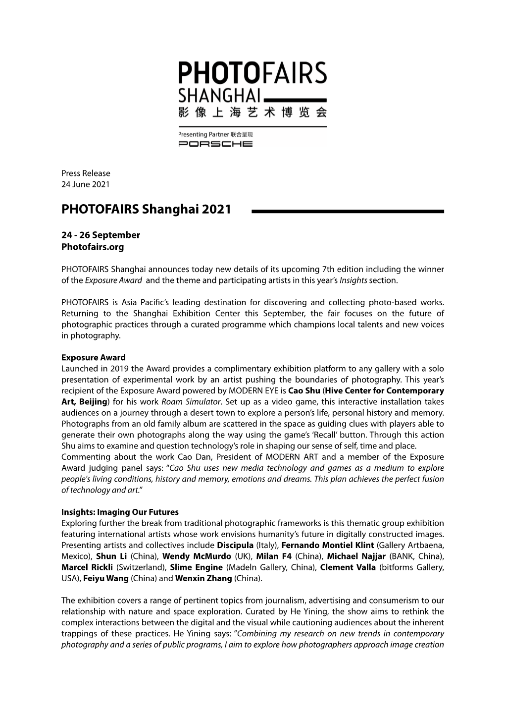 PHOTOFAIRS Shanghahi 2021 L Public Programme