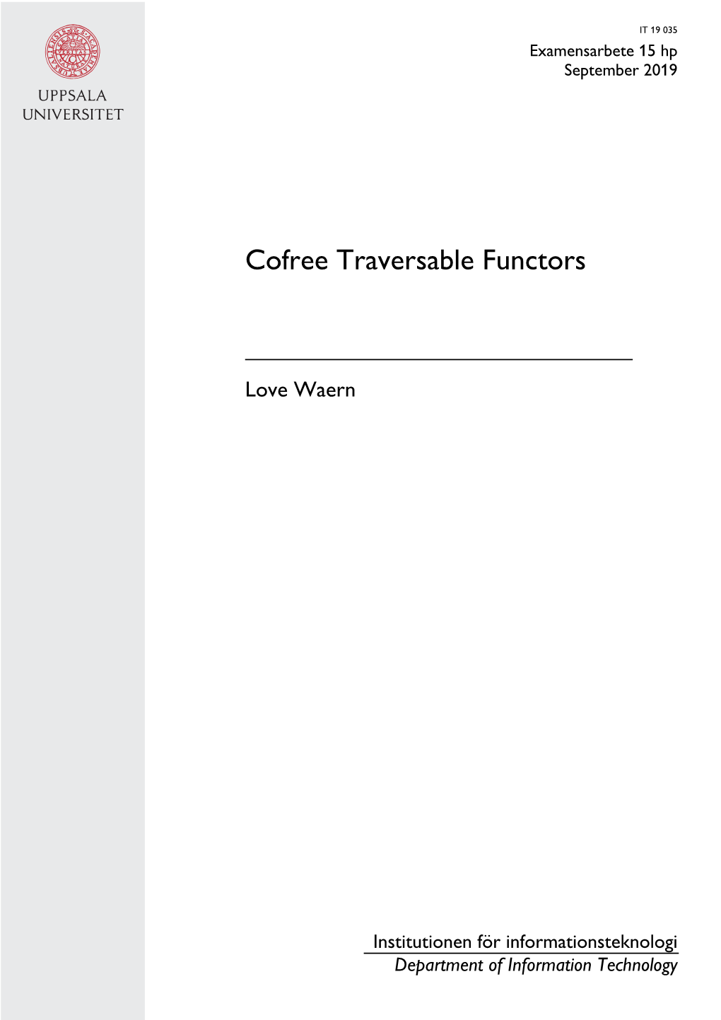 Cofree Traversable Functors