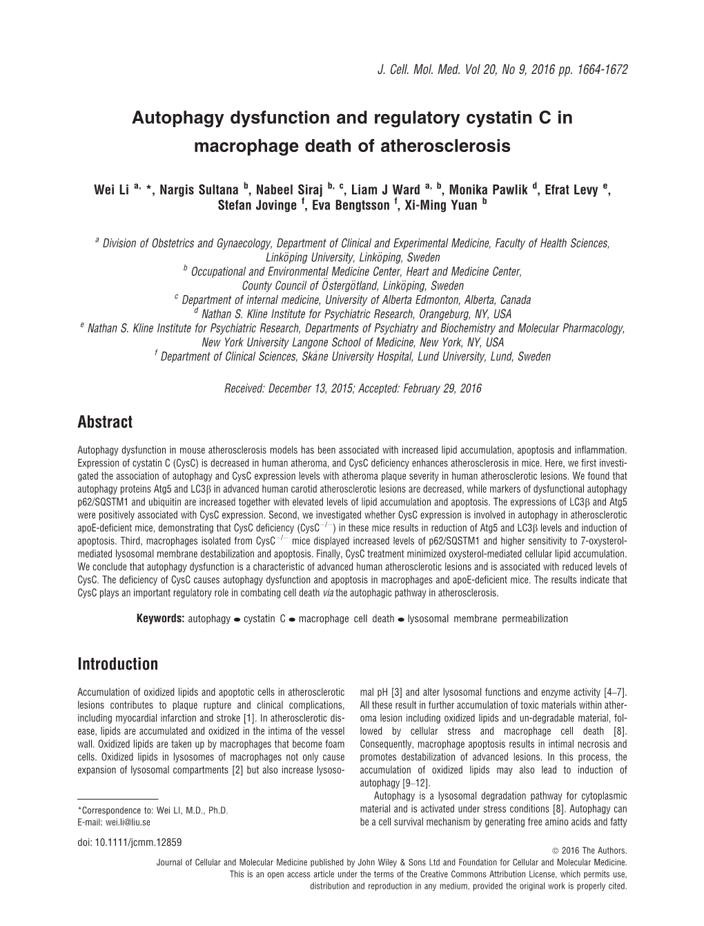 Autophagy Dysfunction and Regulatory Cystatin C in Macrophage Death of Atherosclerosis