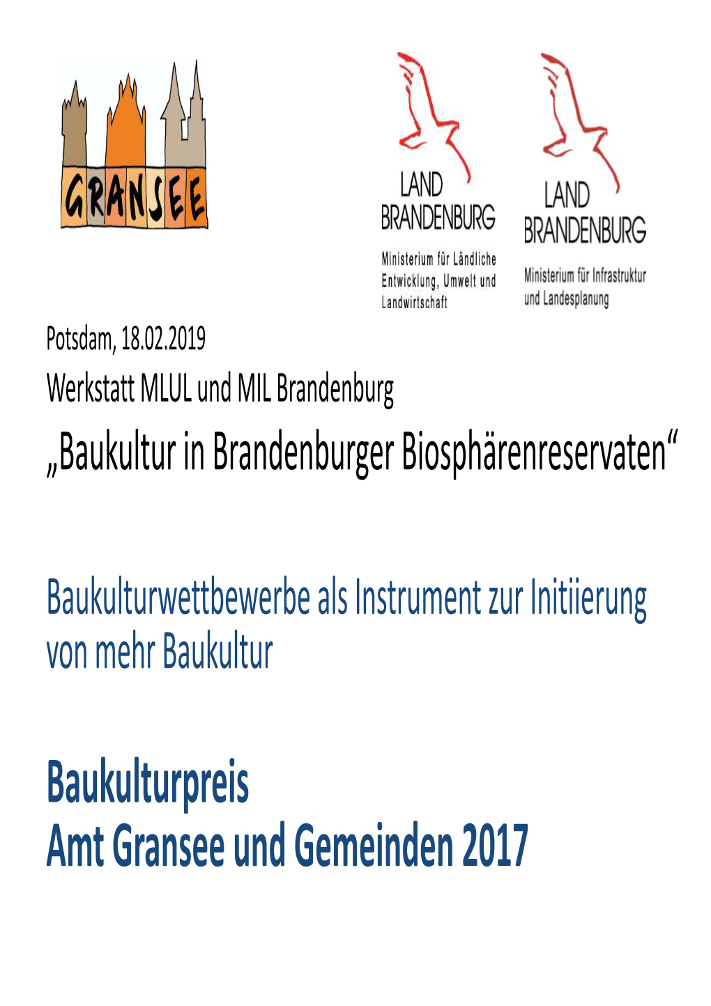 Baukulturpreis 2017 Amt Gransee Und Gemeinden