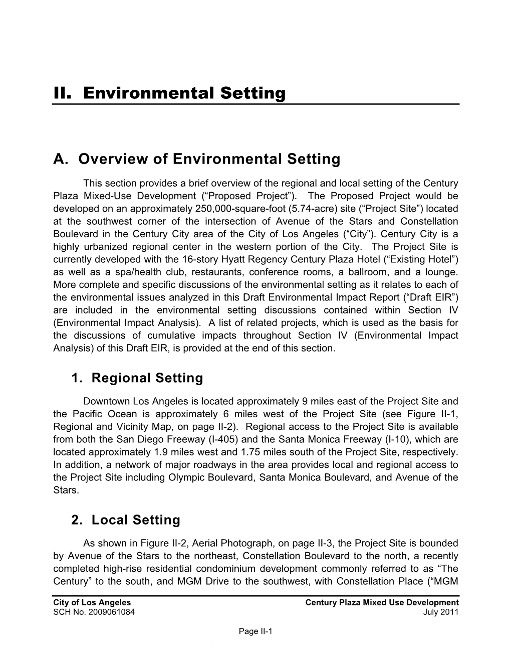 II. Environmental Setting