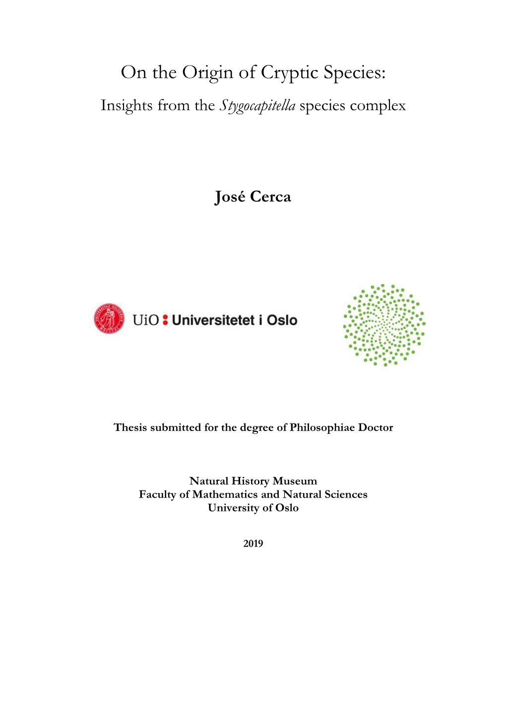 On the Origin of Cryptic Species: Insights from the Stygocapitella Species Complex