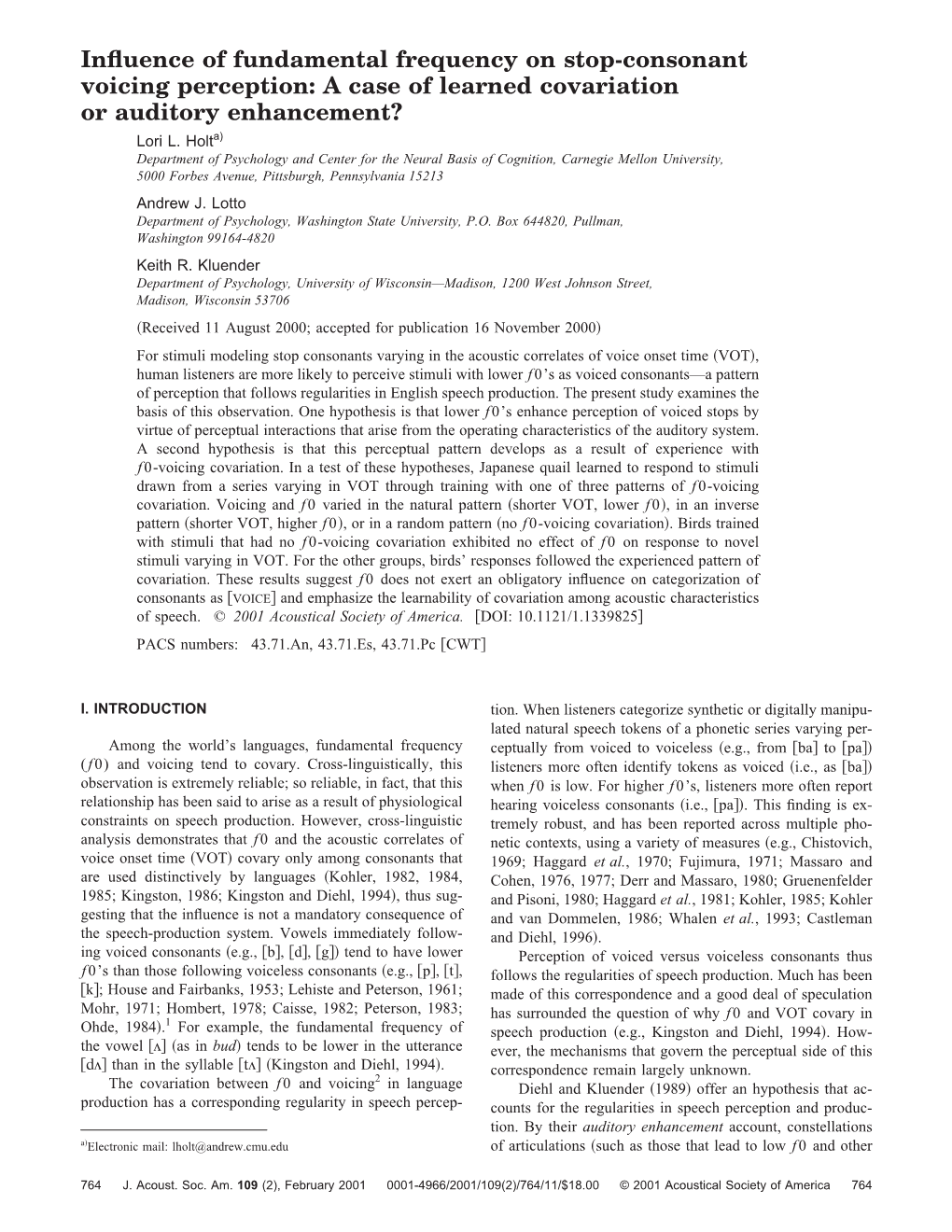 Influence of Fundamental Frequency on Stop-Consonant Voicing Perception