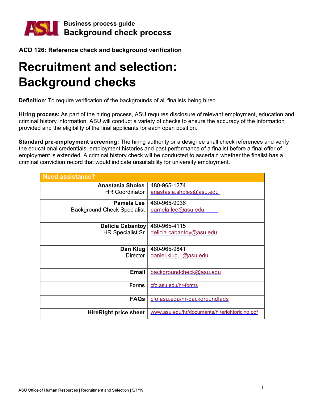 Recruitment and Selection: Background Checks