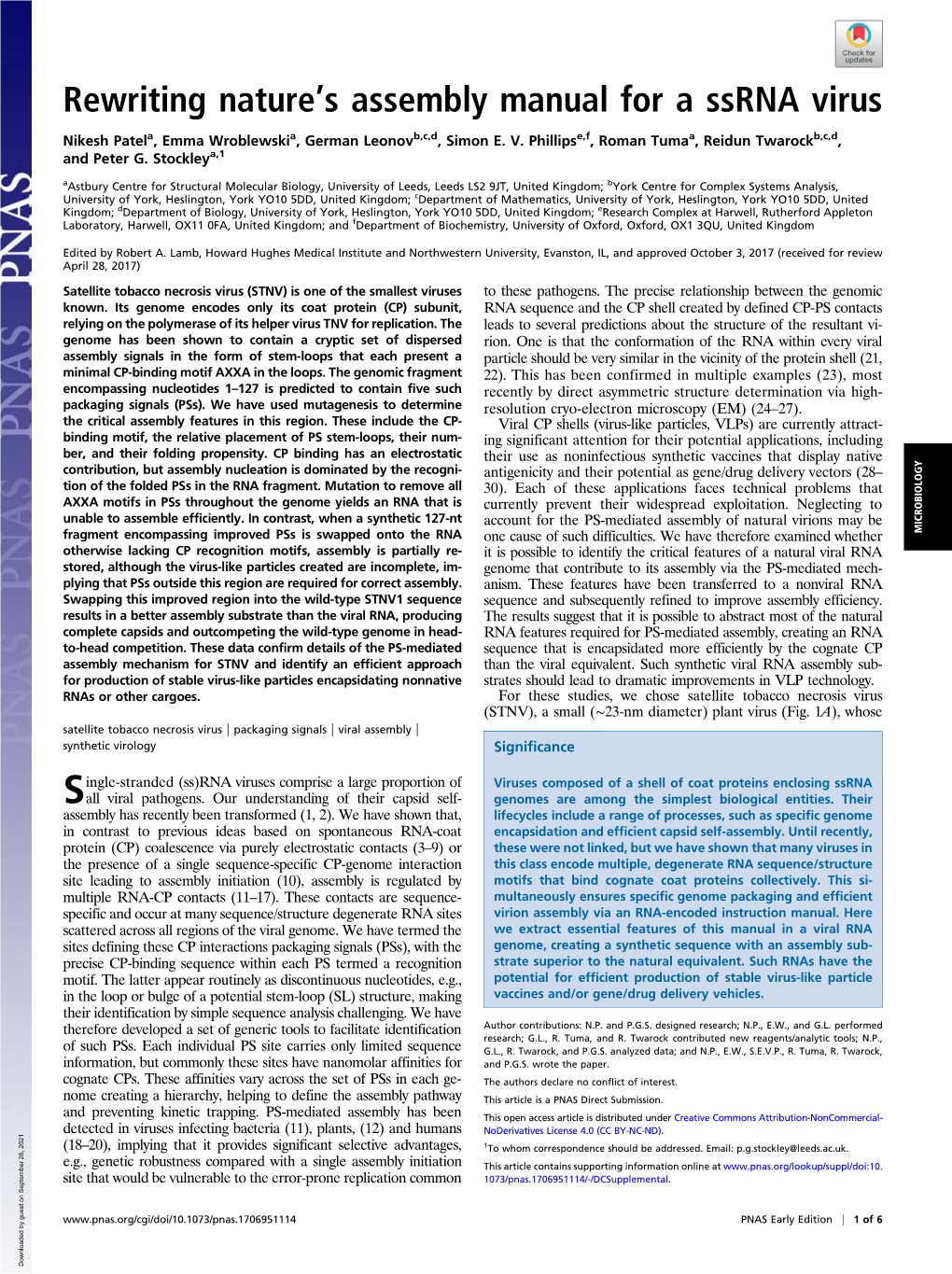 Rewriting Nature's Assembly Manual for a Ssrna Virus