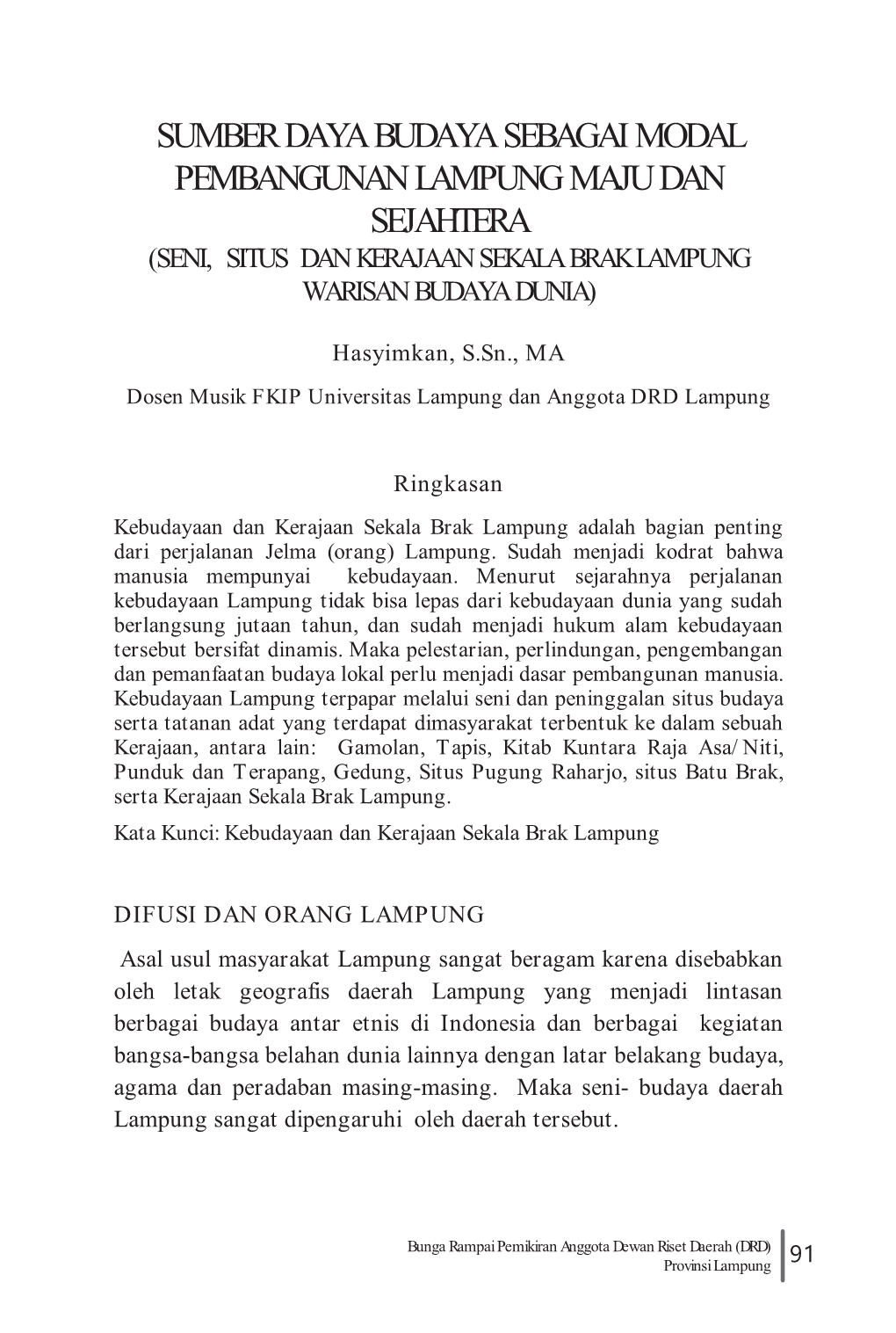 Kerajaan Sekala Brak Lampung Warisan Budaya Dunia)