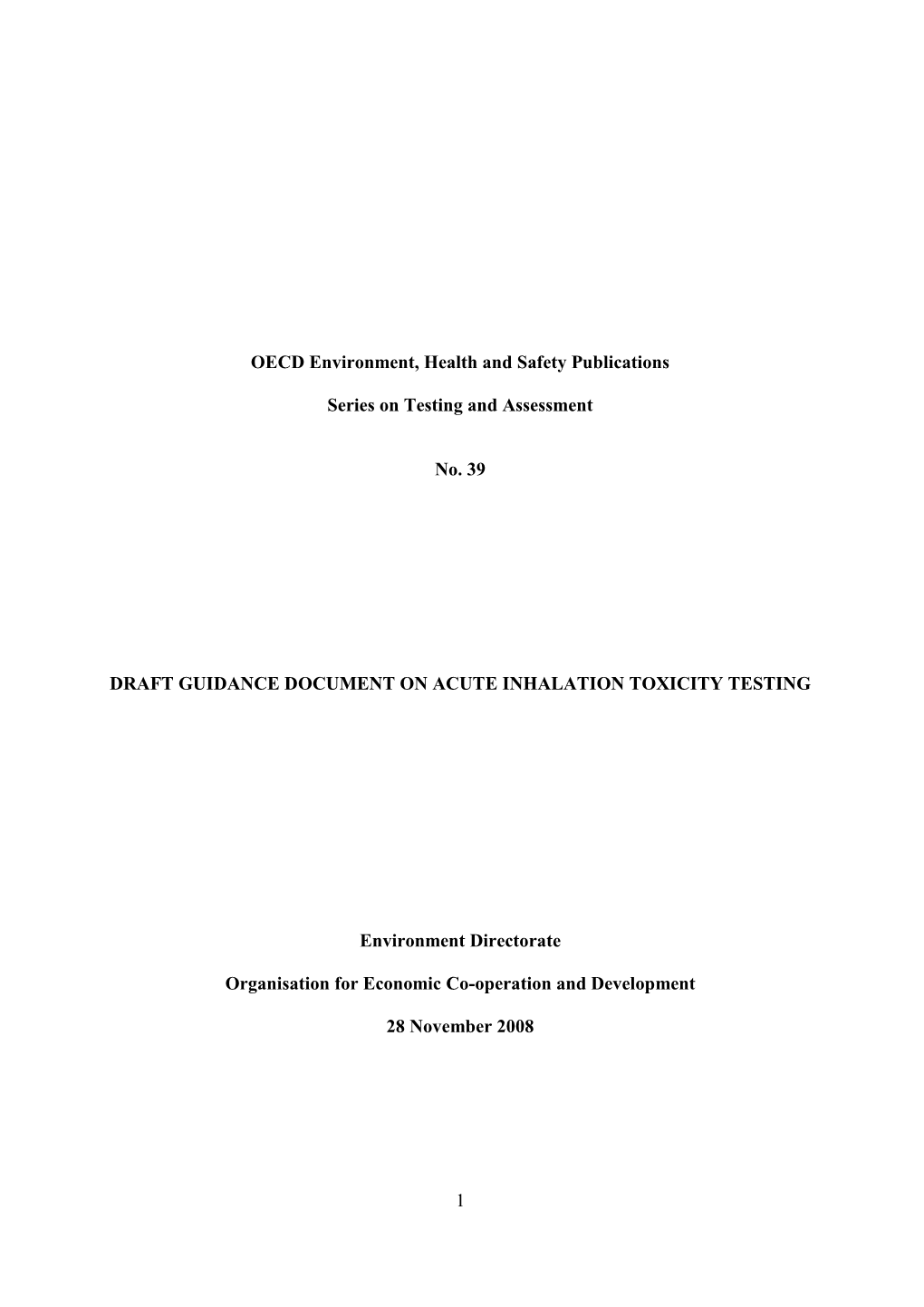 OECD Environment, Health and Safety Publications