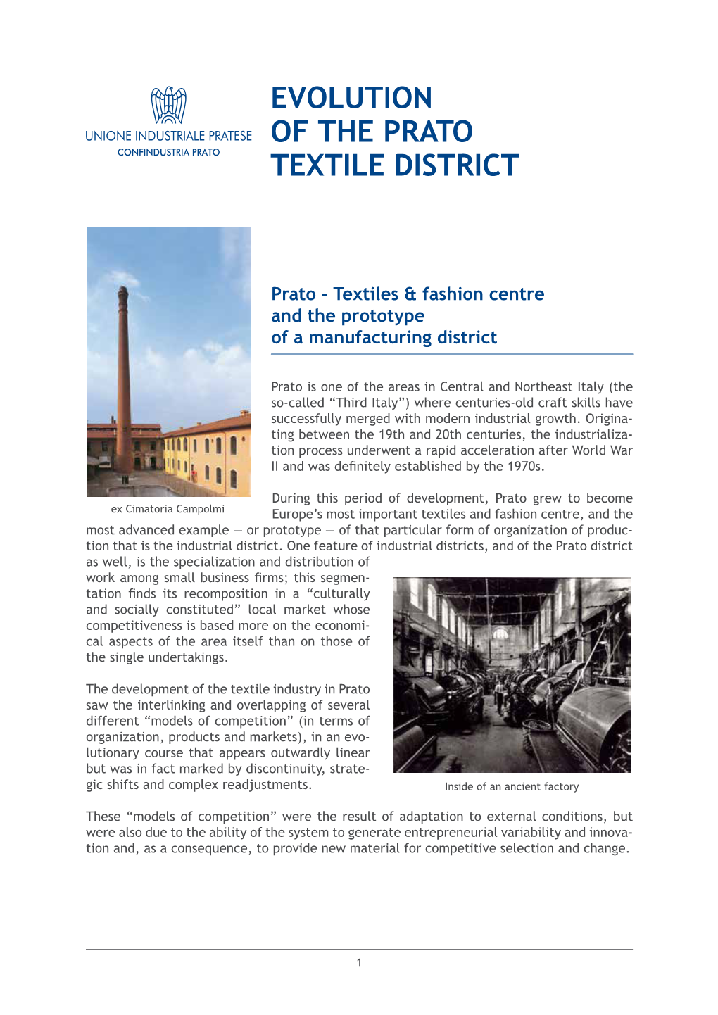 Evolution of the Prato Textile District