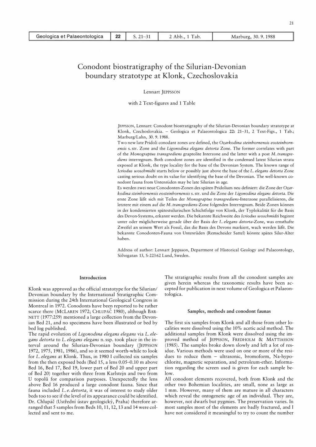 Conodont Biostratigraphy of the Silurian–Devonian Boundary