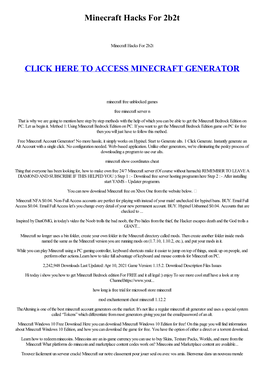 Minecraft Hacks for 2B2t