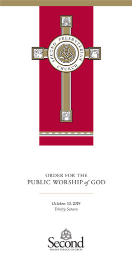 PUBLIC WORSHIP of GOD