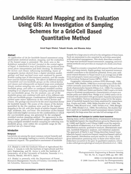 Landslide Hazard Mapping and Its Evaluation Using Gis: an Investigation of Sampling Schemes for a Grid-Cell Based Quantitative Method