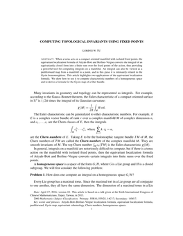 Computing Topological Invariants Using Fixed Points