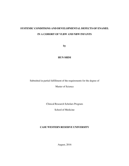 Systemic Conditions and Developmental Defects of Enamel