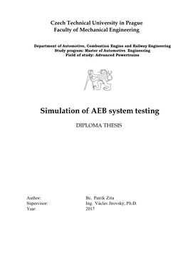 Simulation of AEB System Testing