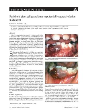 Peripheral Giant Cell Granuloma: a Potentially Aggressive Lesion in Children