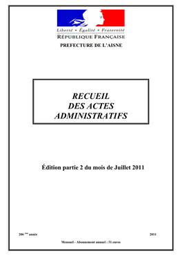 Recueil Des Actes Administratifs Du Mois De Juillet 2011 Partie 2 1095 \\Pref02-Sdonnees\Drctaj-Biaj-Raa\RAA 2011\Juillet 2\RAA 2011 19 JUILLET Partie 2.Doc