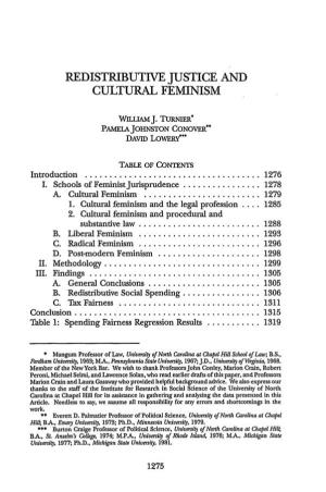 Redistributive Justice and Cultural Feminism