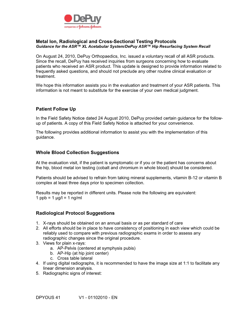 DPYOUS 41 Metal Ion Radiological and Cross Sect Imaging Protocols V1 01102010 EN