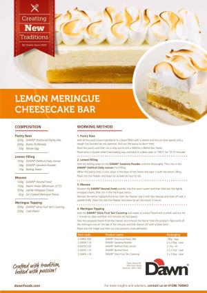 Lemon Meringue Cheesecake Bar