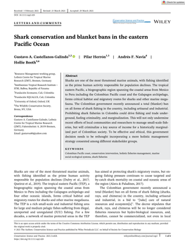 Shark Conservation and Blanket Bans in the Eastern Pacific Ocean