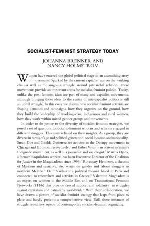 Socialist-Feminist Strategy Today