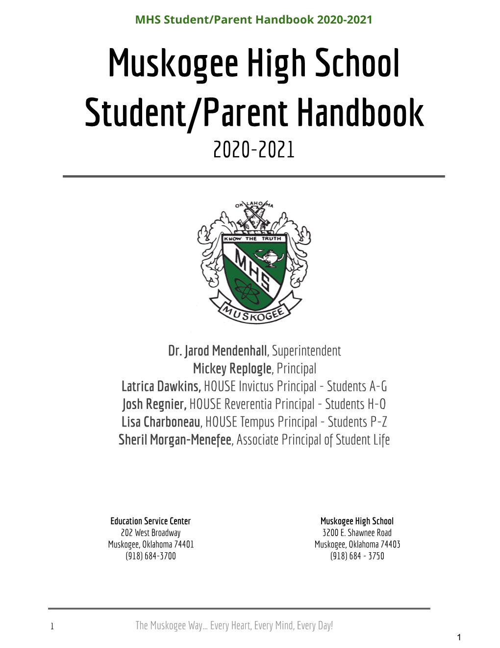 Muskogee High School Student/Parent Handbook