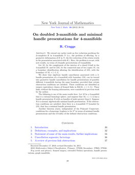 New York Journal of Mathematics on Doubled 3-Manifolds And