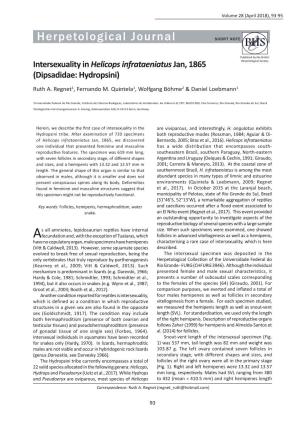Herpetological Journal SHORT NOTE