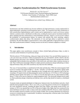 Adaptive Synchronization for Multi-Synchronous Systems