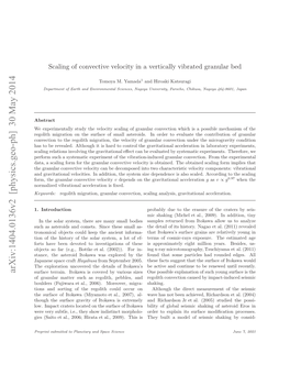 Scaling of Convective Velocity in a Vertically Vibrated Granular