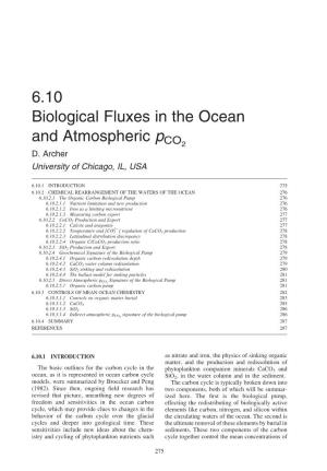 6.10 Biological Fluxes in the Ocean and Atmospheric Pco2